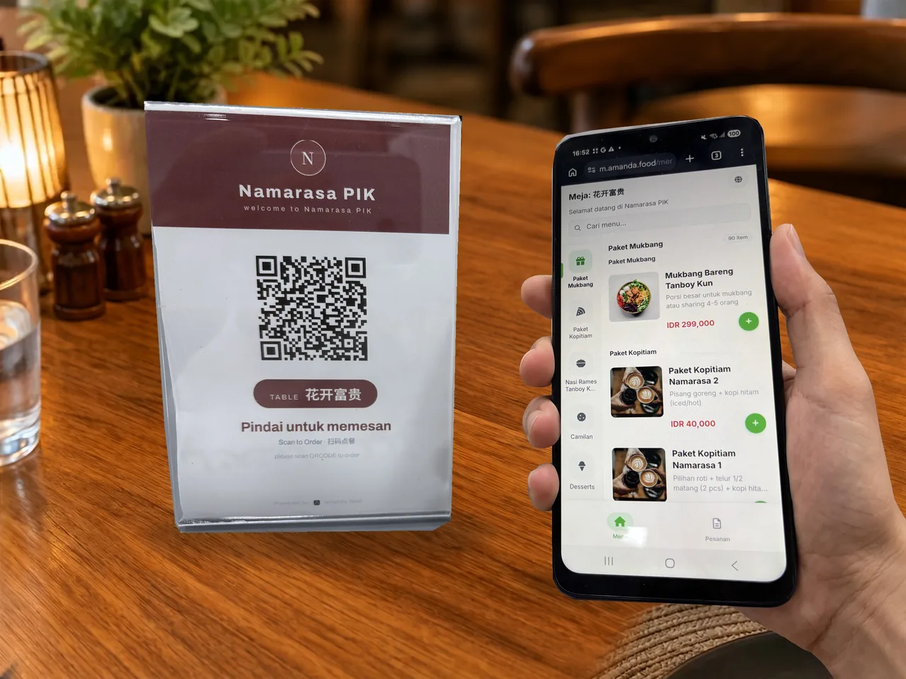Tampilan QR Ordering Amanda